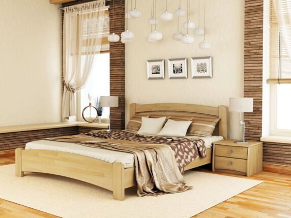 Деревянная кровать Венеция Люкс цвет бук