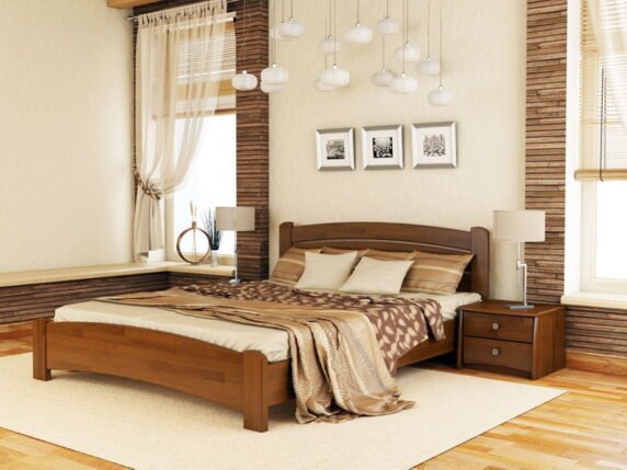 Деревянная кровать Венеция Люкс цвет светлый орех