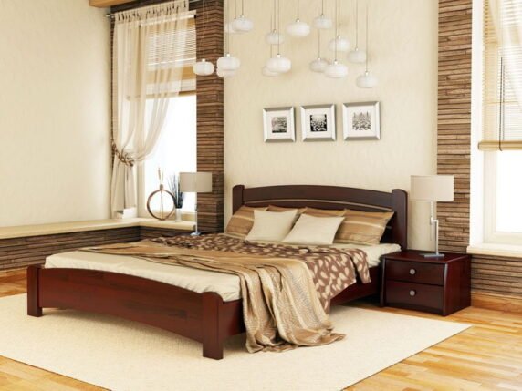 Деревянная кровать Венеция Люкс цвет махонь