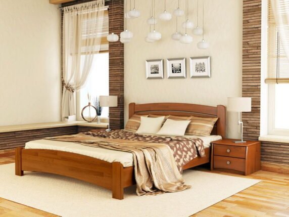 Деревянная кровать Венеция Люкс цвет оранж