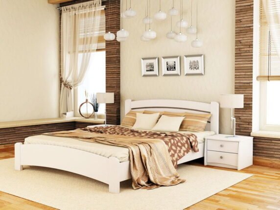 Деревянная кровать Венеция Люкс цвет белый