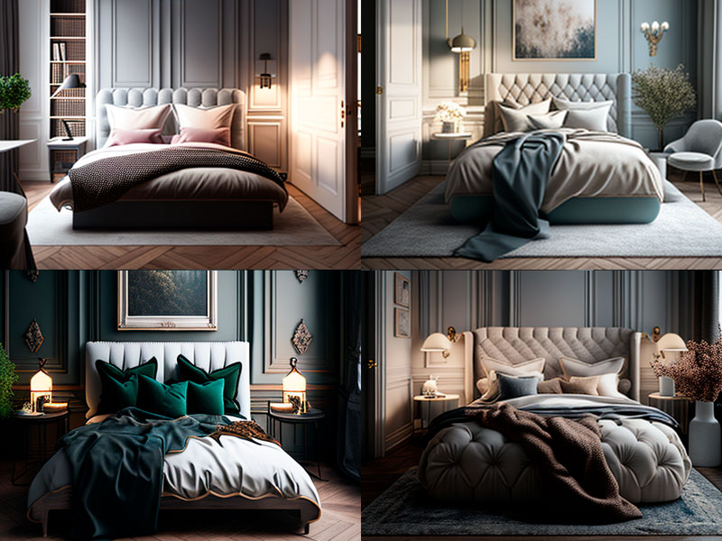 интерьер идеальной спальни кровати